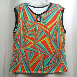 Colorful Geometric Sleeveless Top XL